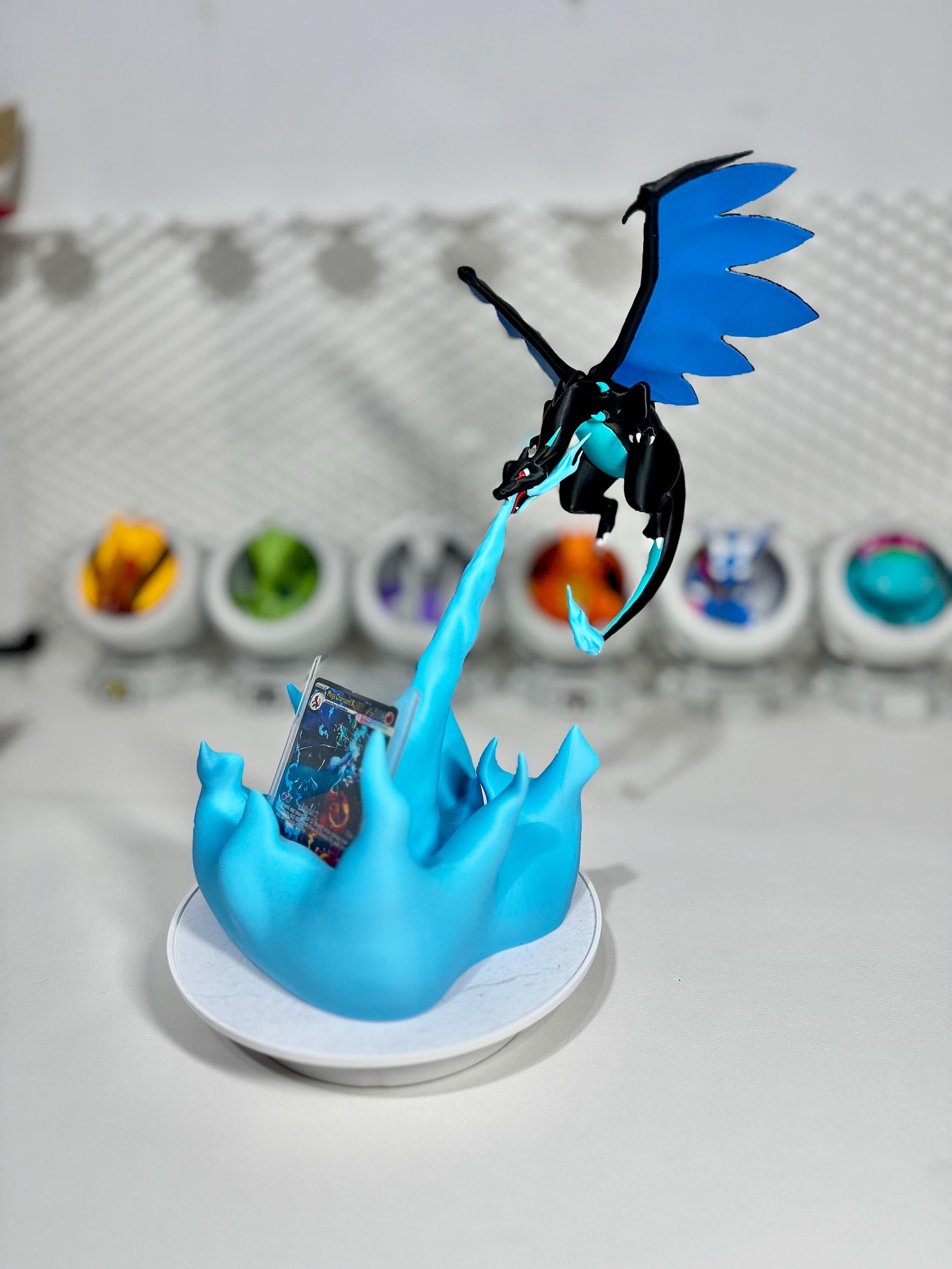 Mega Charizard X card stand for graded cards psa tag cgc