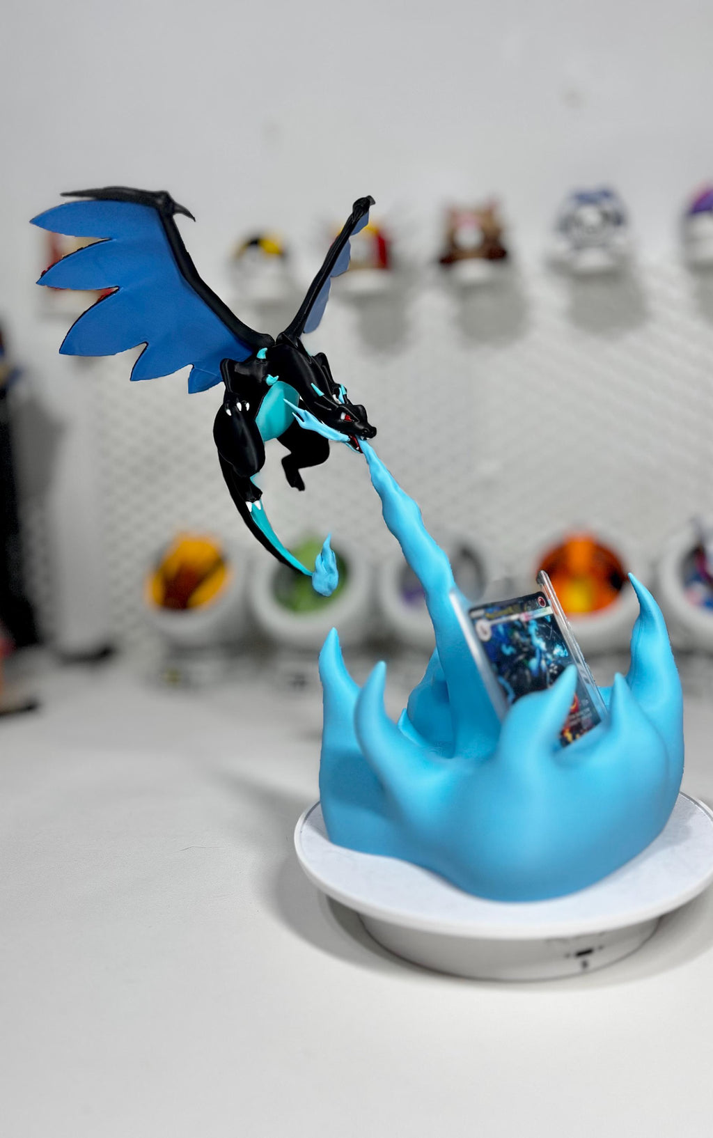 Mega Charizard X card stand for graded cards psa tag cgc