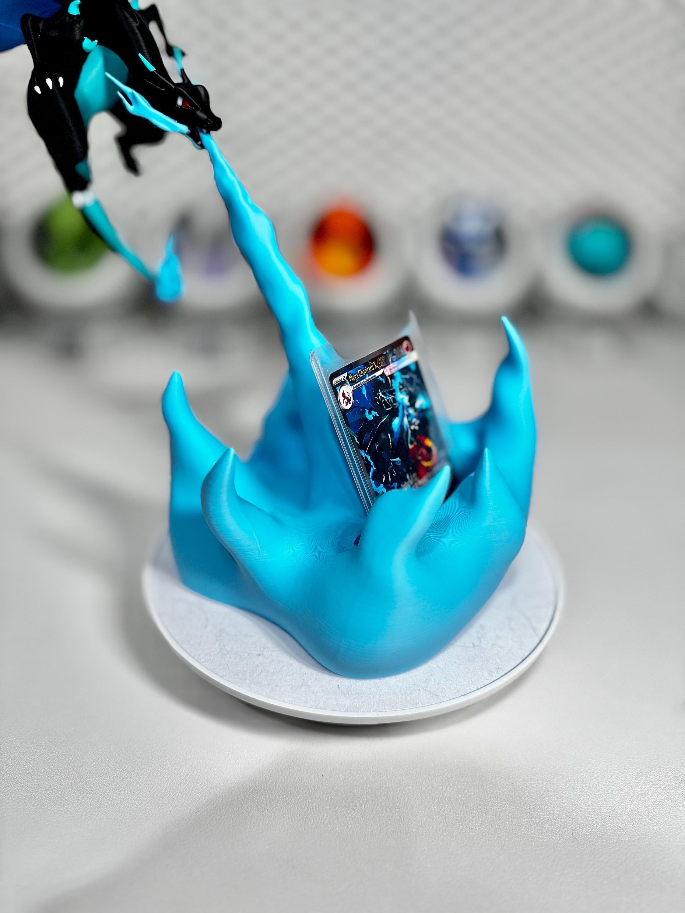 Mega Charizard X card stand for graded cards psa tag cgc